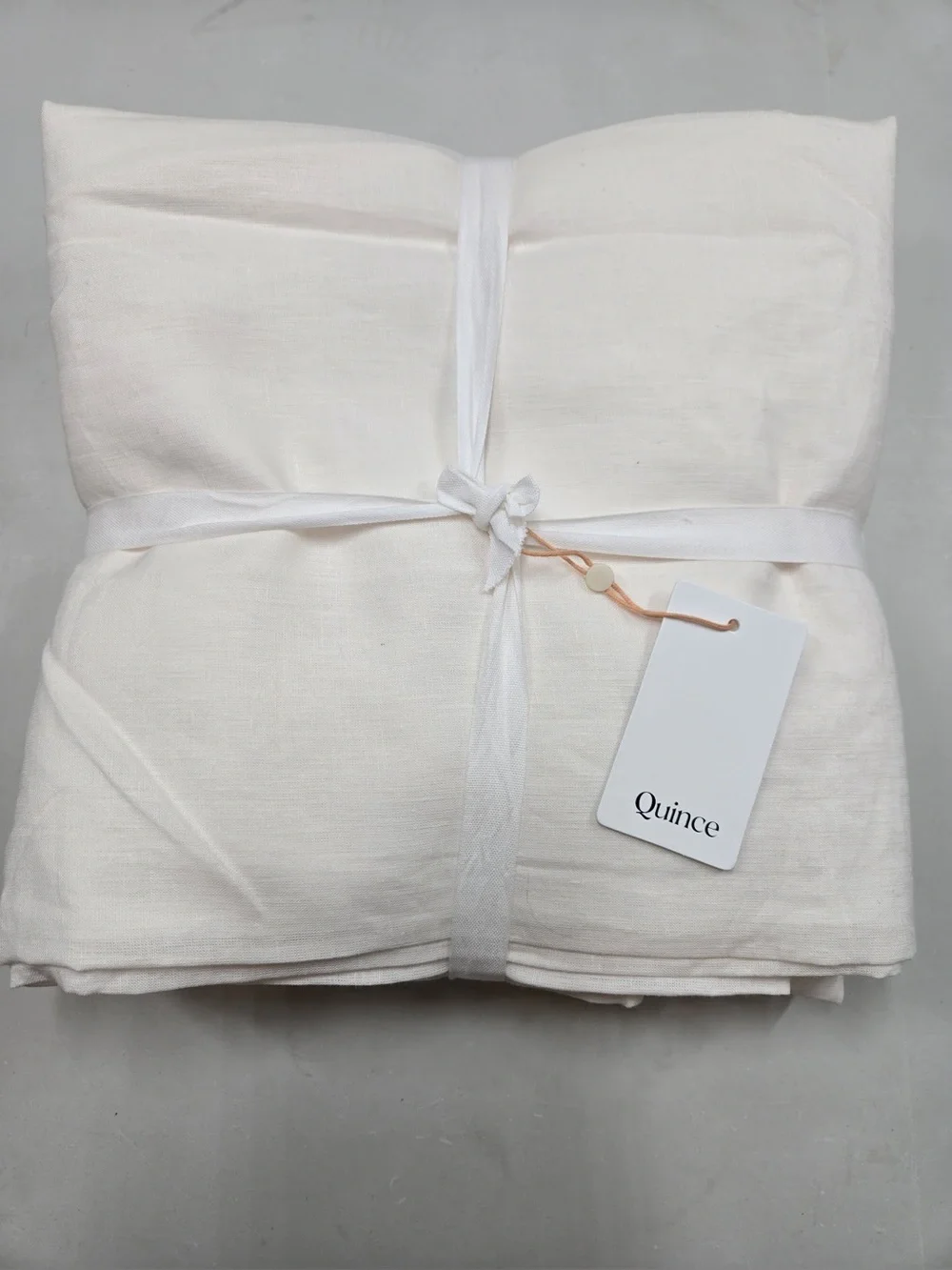 NWT QUINCE Set Of 2 48x96 European Linen Curtains Cream 0460